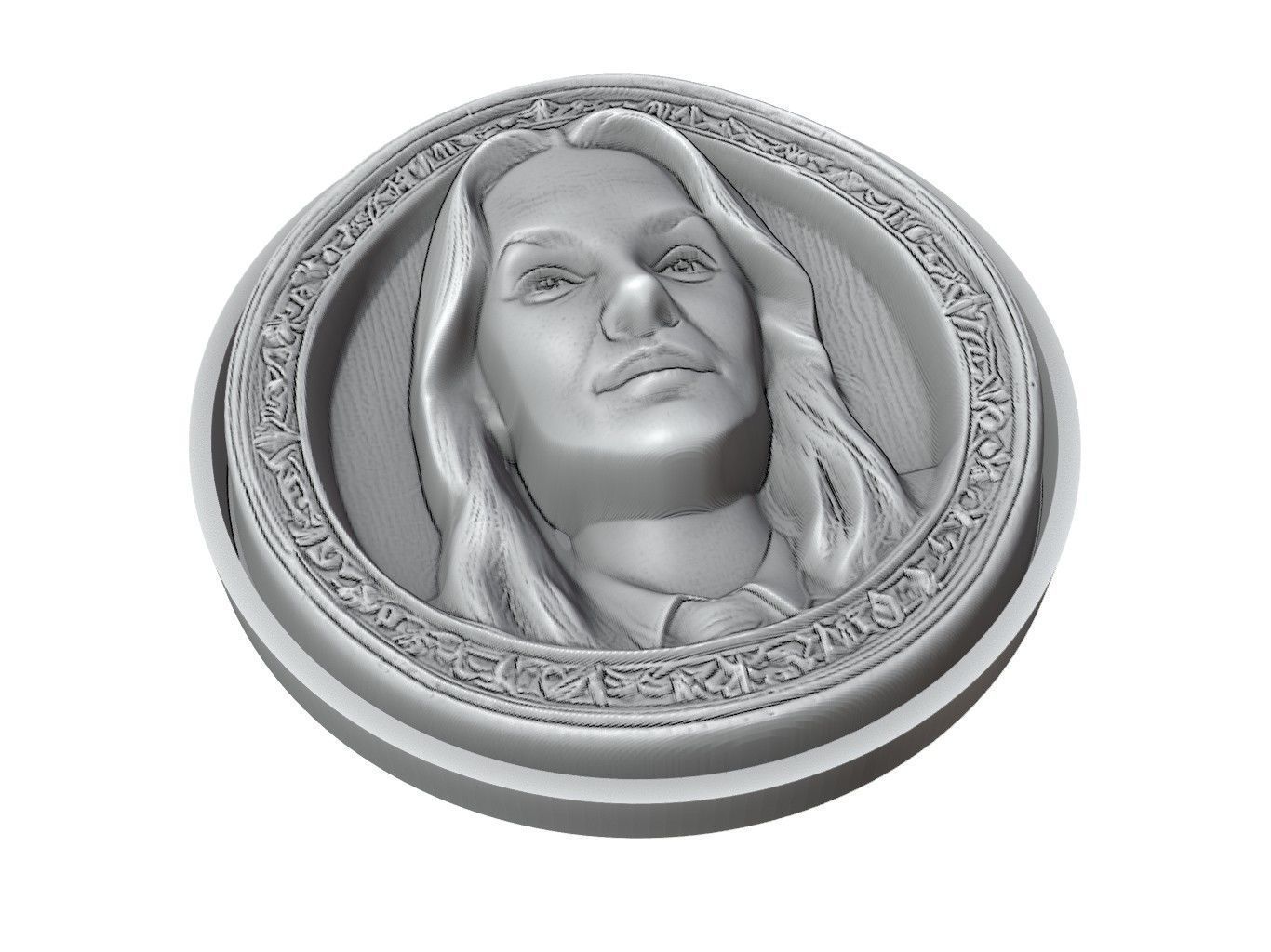 Drew Barrymore Medallion 3D print model_3