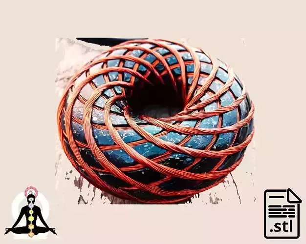 Orgone Scalar Rodin Coil Torus STL 100mm  x 35mm Diameter Coil 3D print model