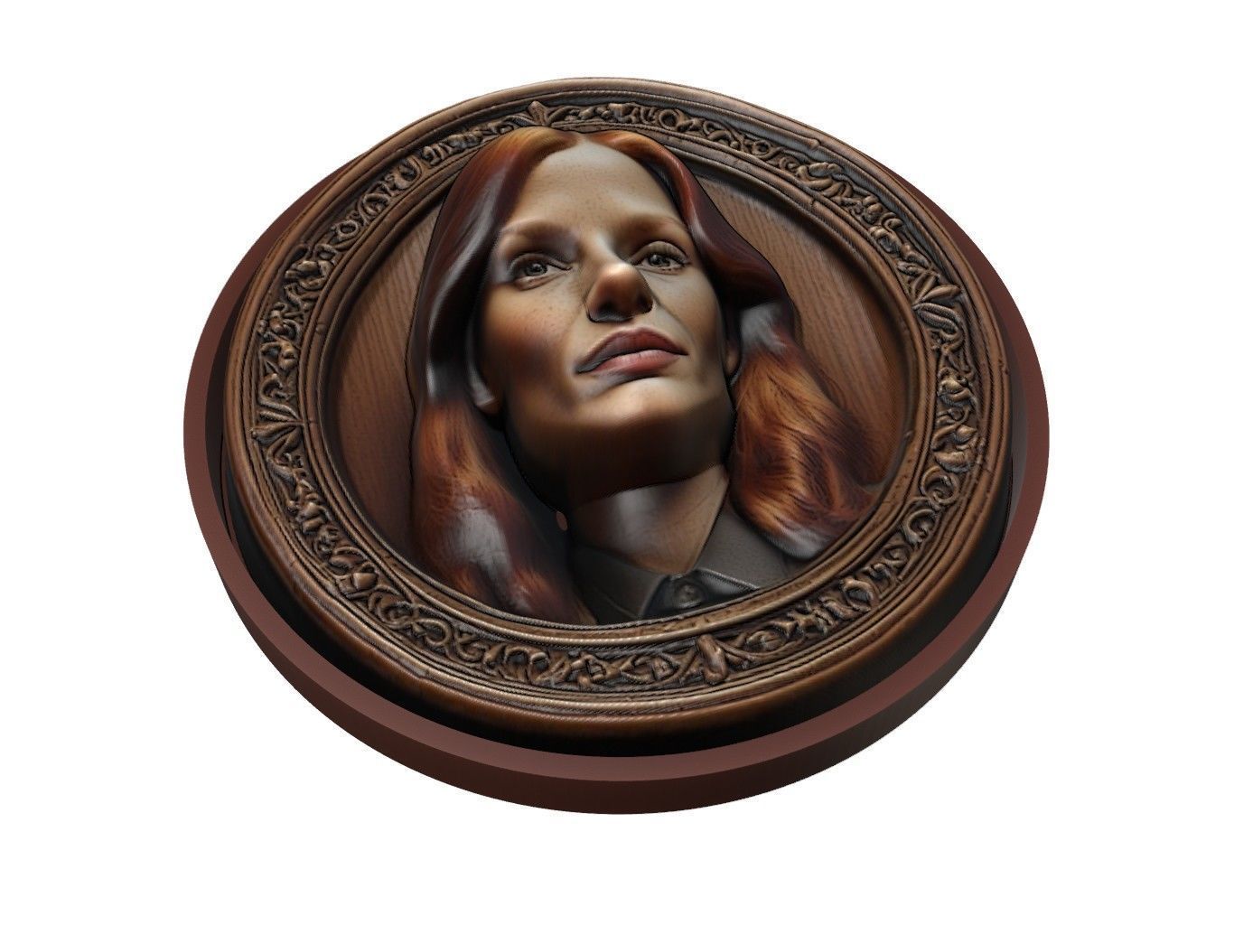 Jessica Chastain Medallion 3D print model_1