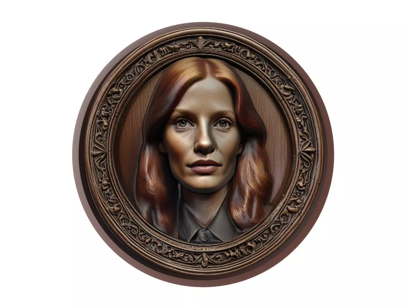 Jessica Chastain Medallion 3D print model_0