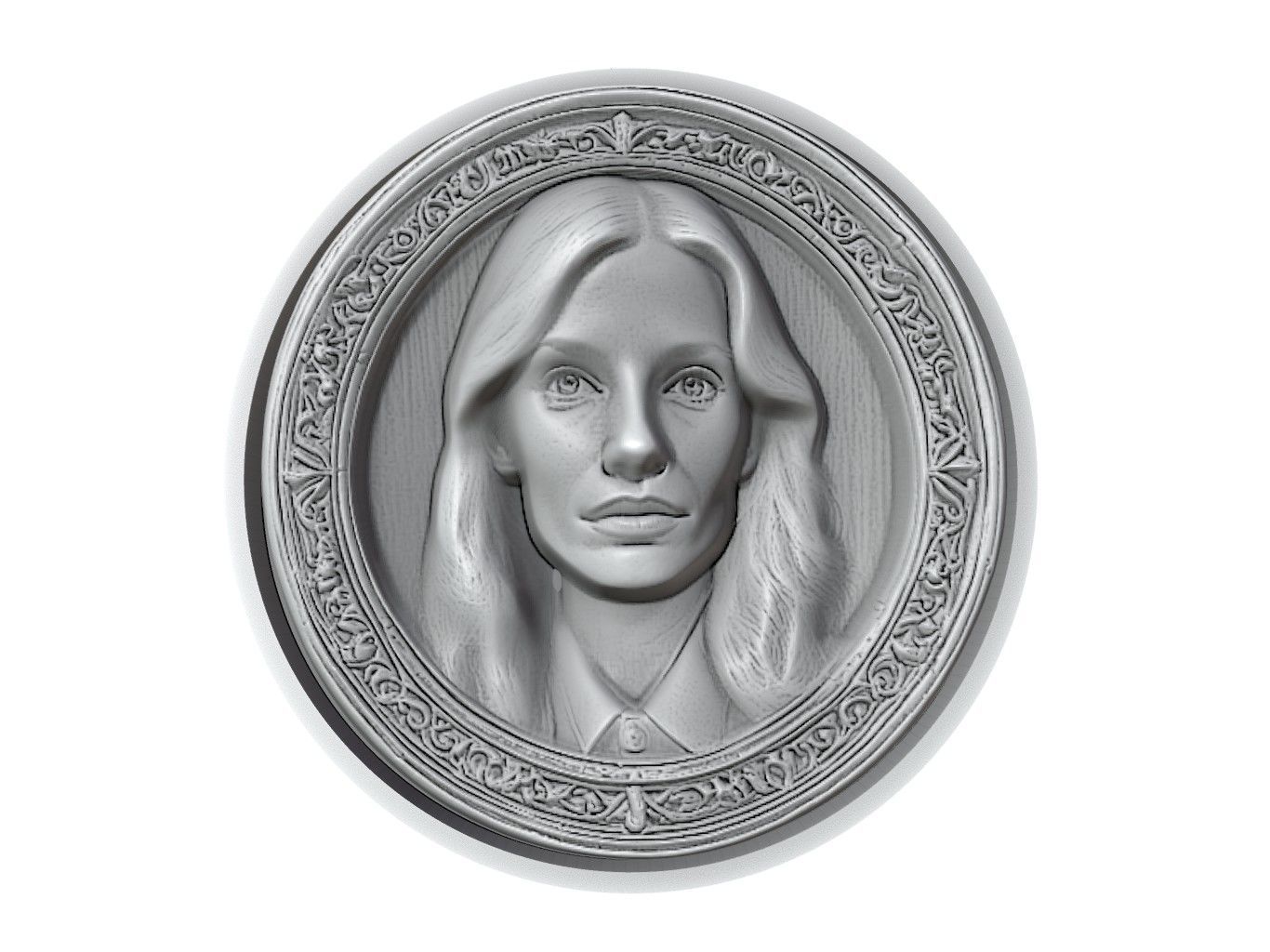 Jessica Chastain Medallion 3D print model_2