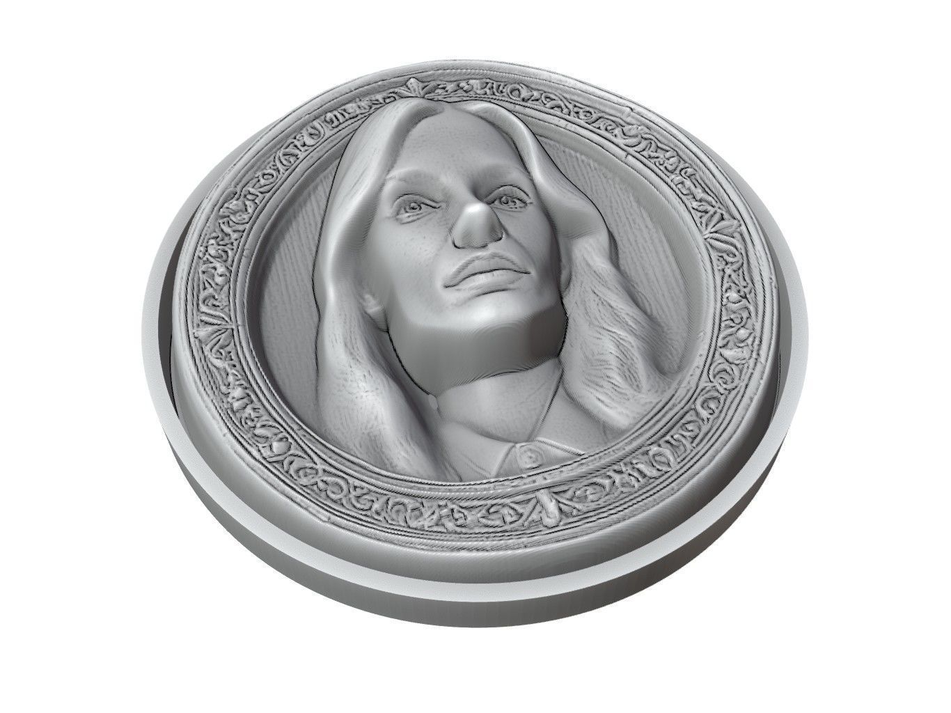 Jessica Chastain Medallion 3D print model_3