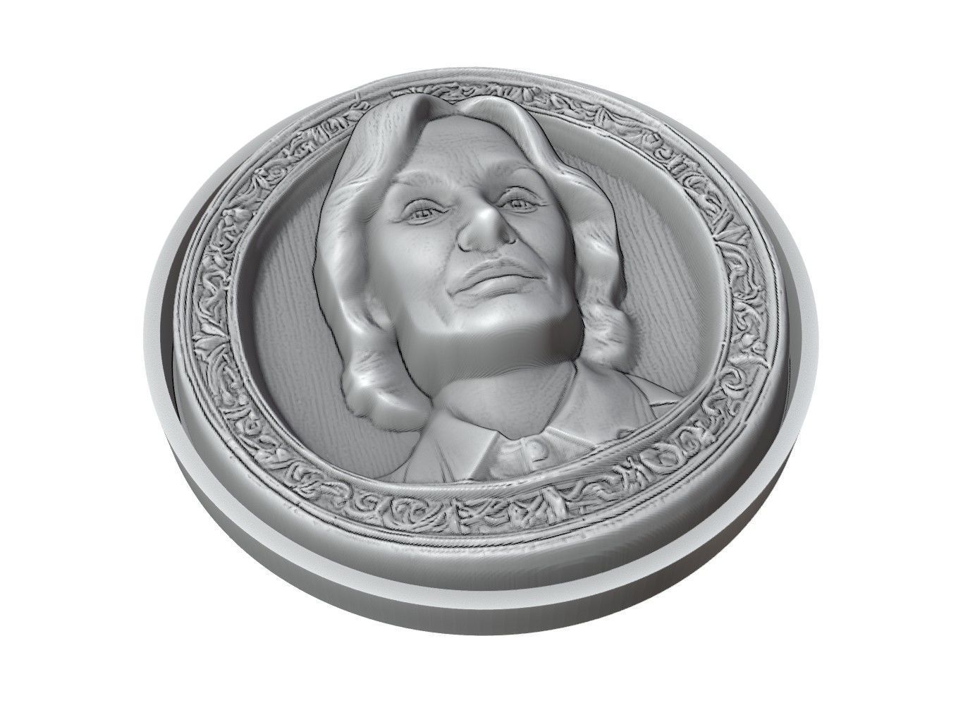 Jessica Lange Medallion 3D print model_3
