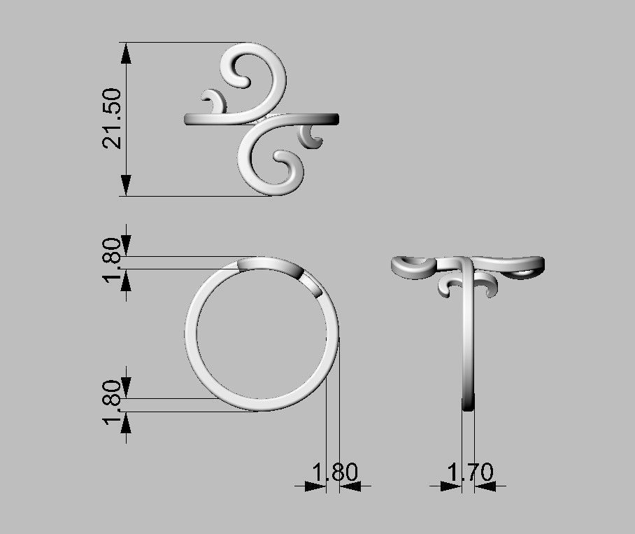 Arabesque Ring 3D print model_5