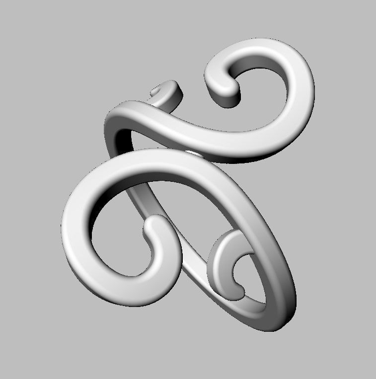 Arabesque Ring 3D print model_8