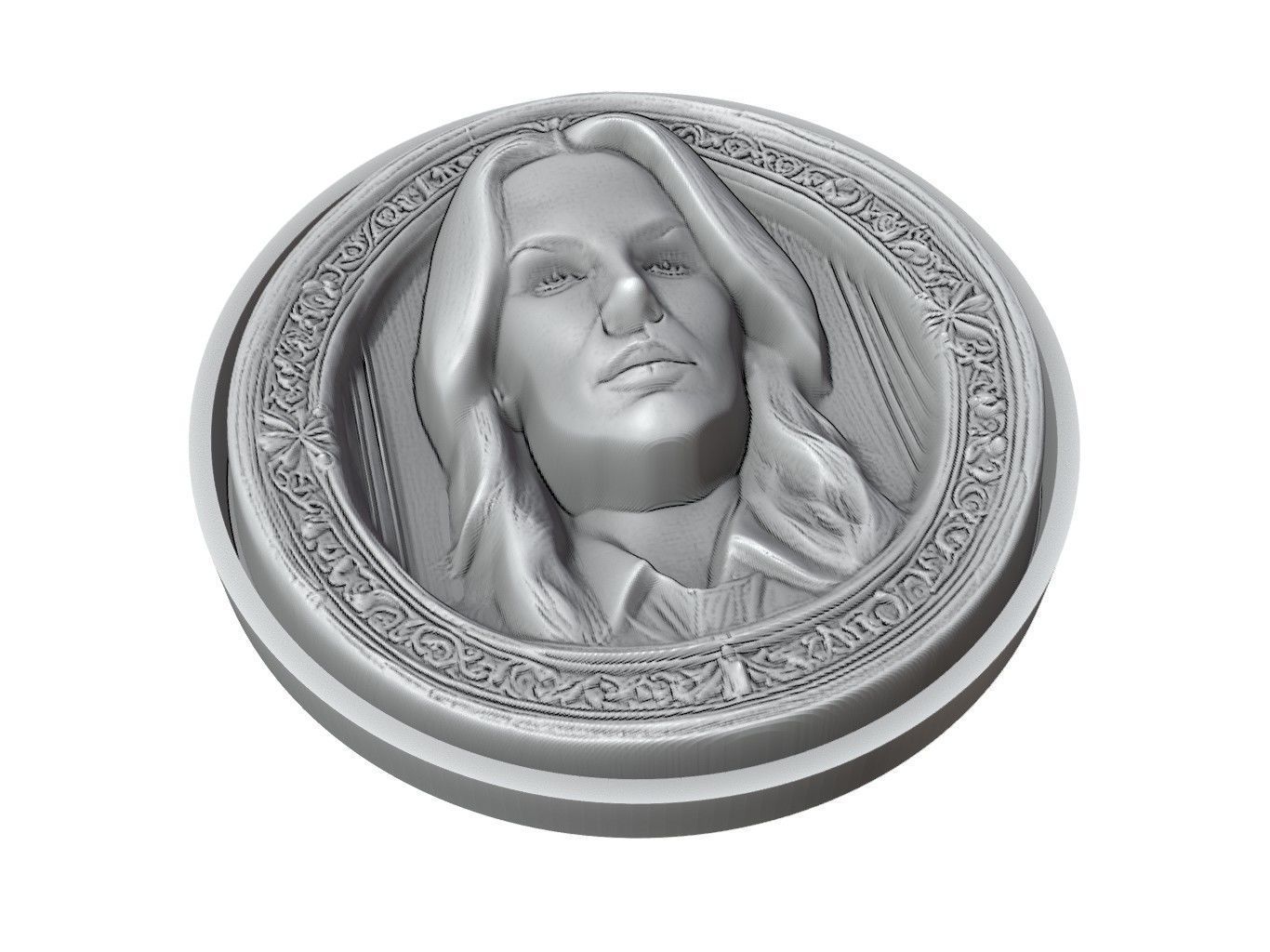 Kate Beckinsale Medallion 3D print model_3