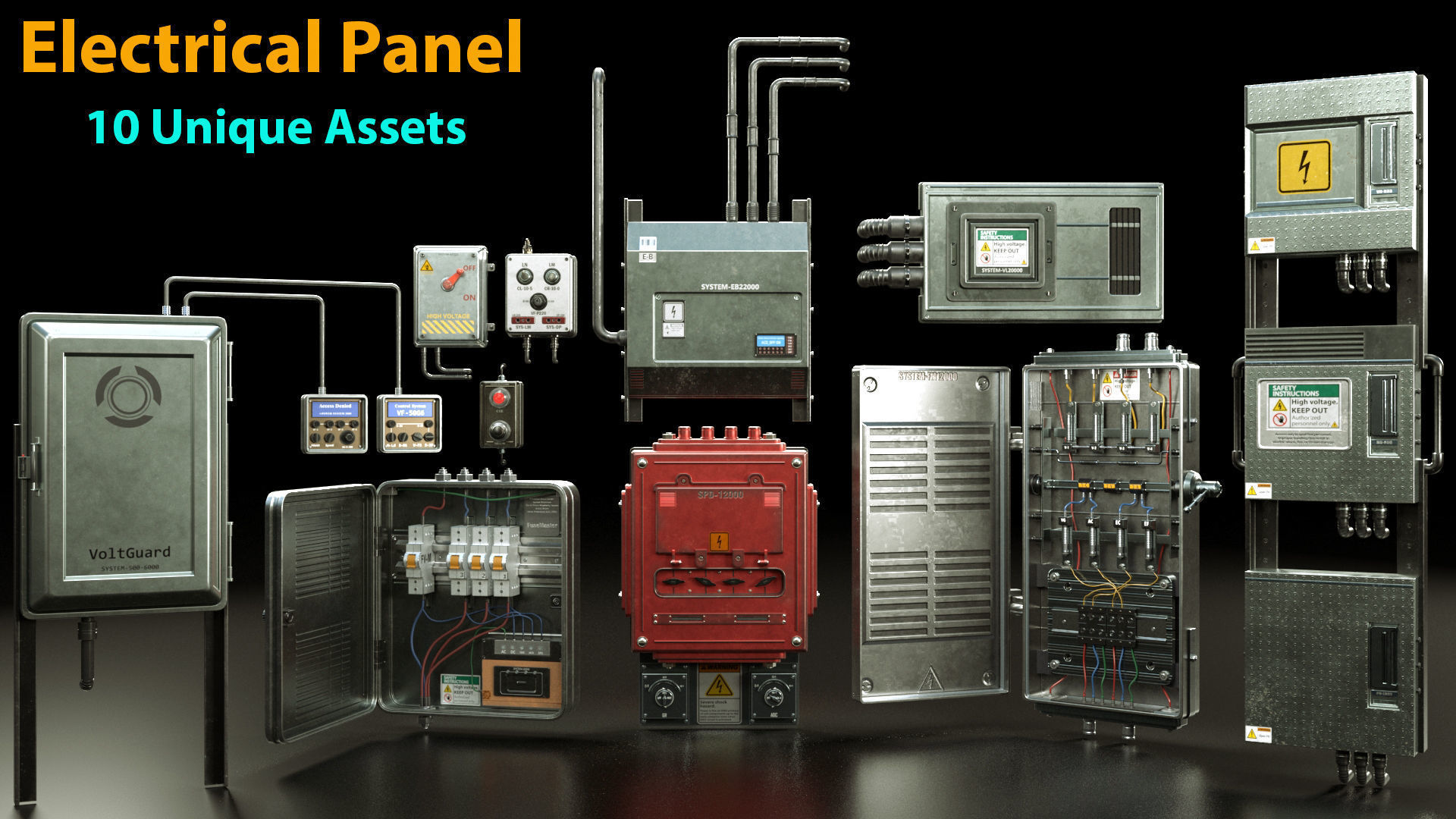 Electrical Boxes and Panels Pack 3D model | CGTrader