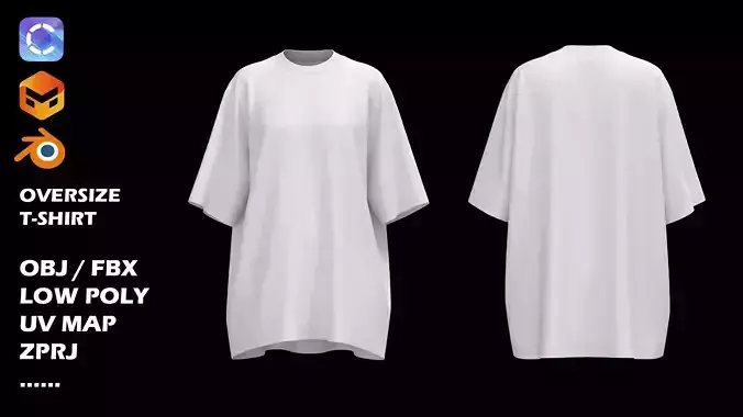 Basic streetwear oversize tshirt high low poly