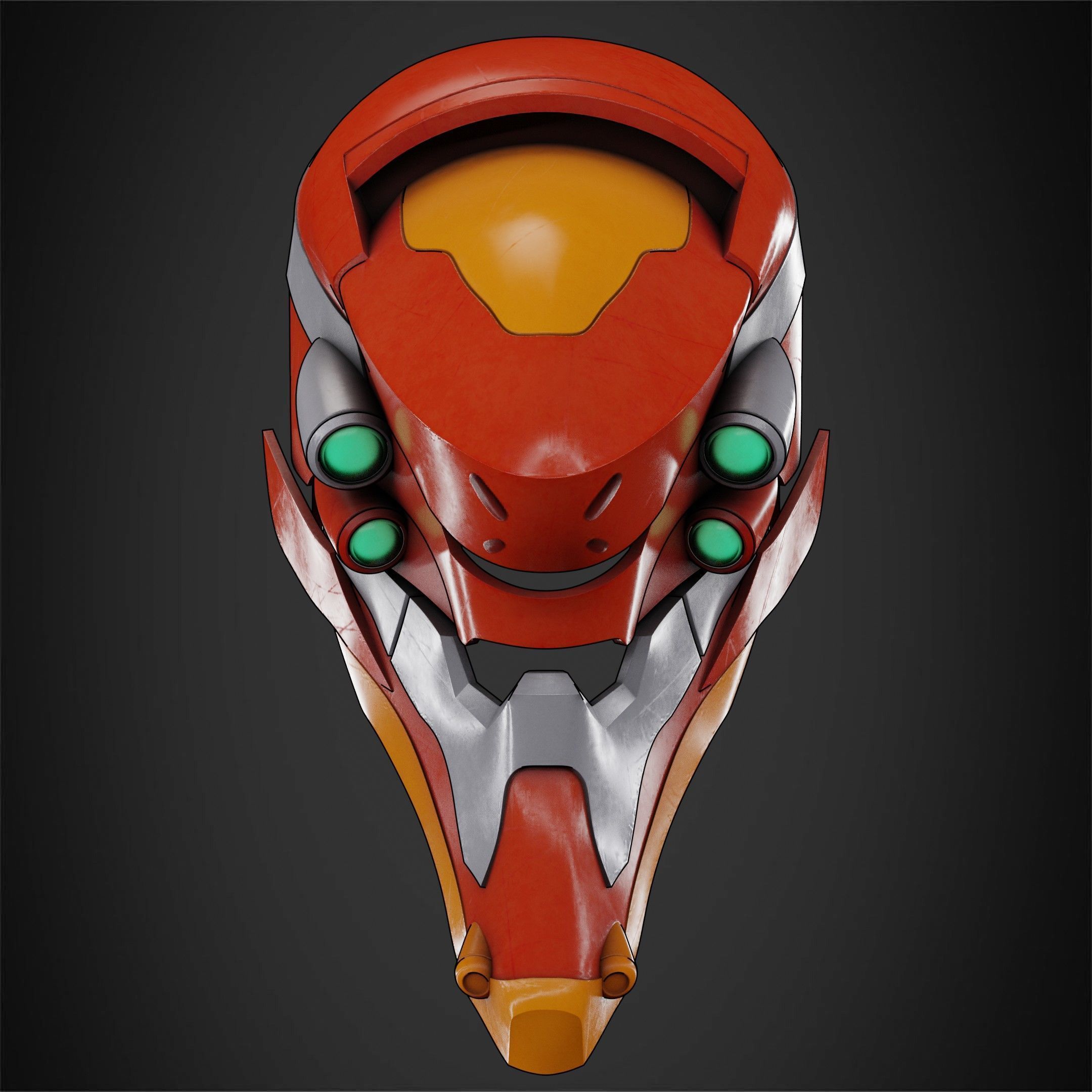 Evangelion EVA-02 Helmet for Cosplay 3D print model_3