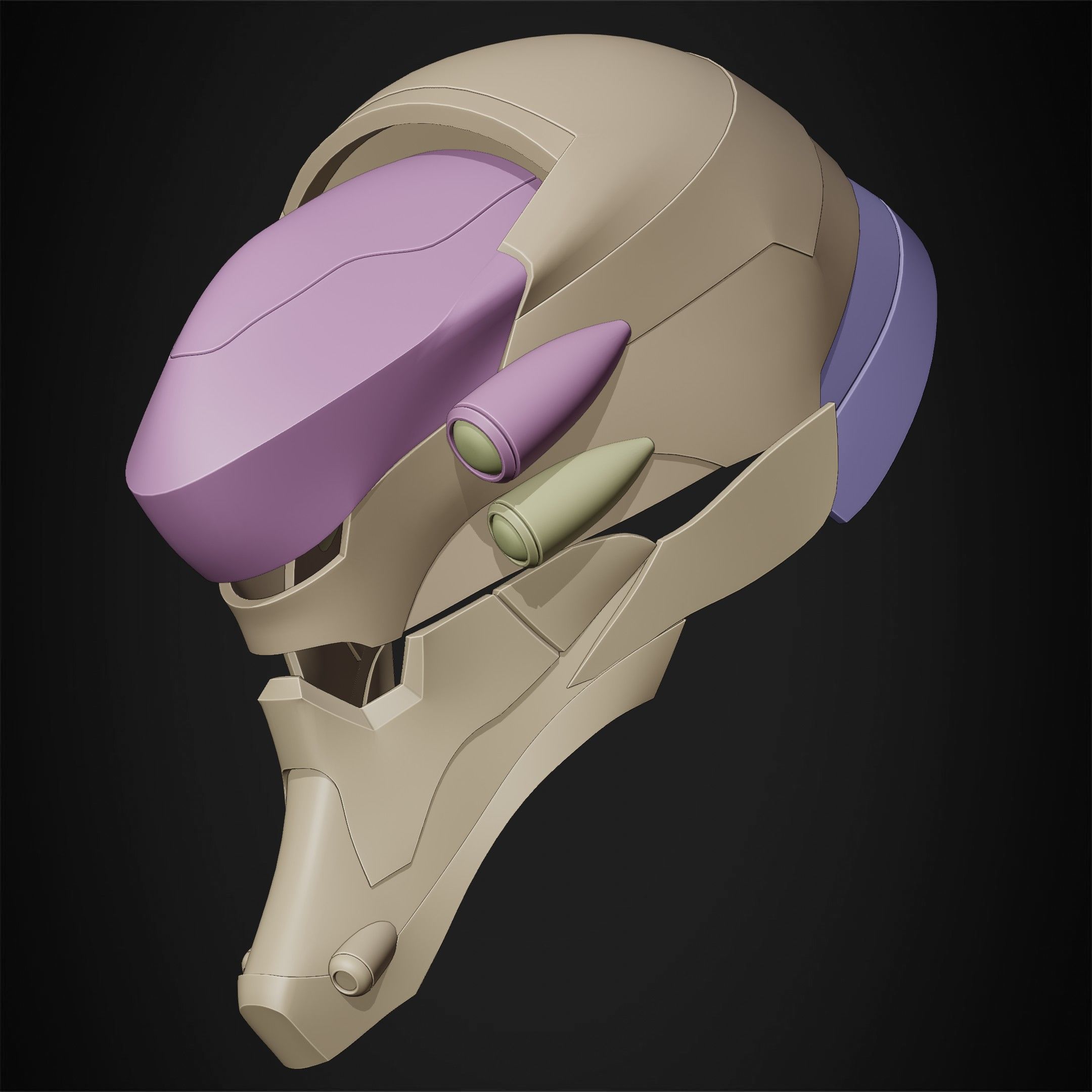 Evangelion EVA-02 Helmet for Cosplay 3D print model_17