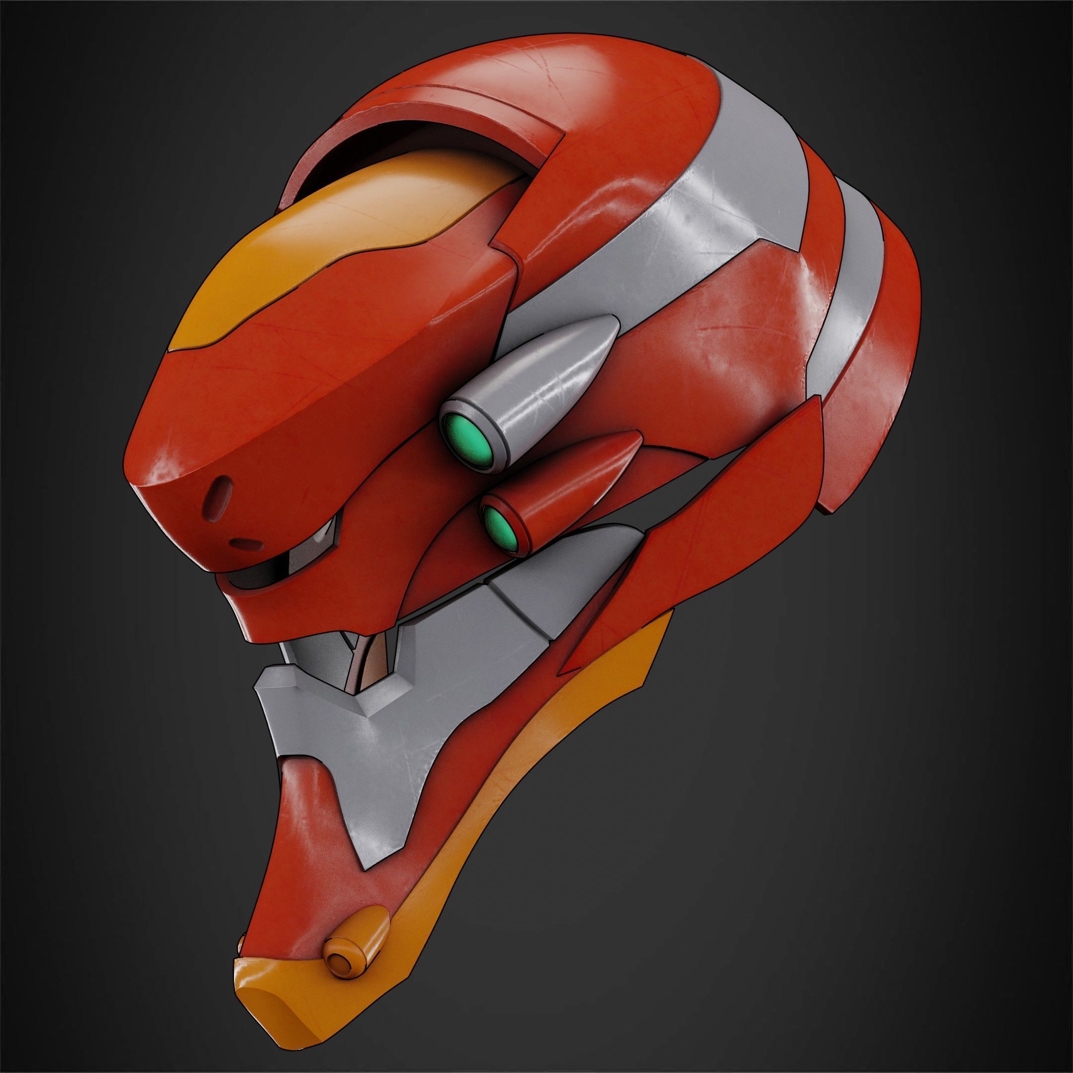 Evangelion EVA-02 Helmet for Cosplay 3D print model_4