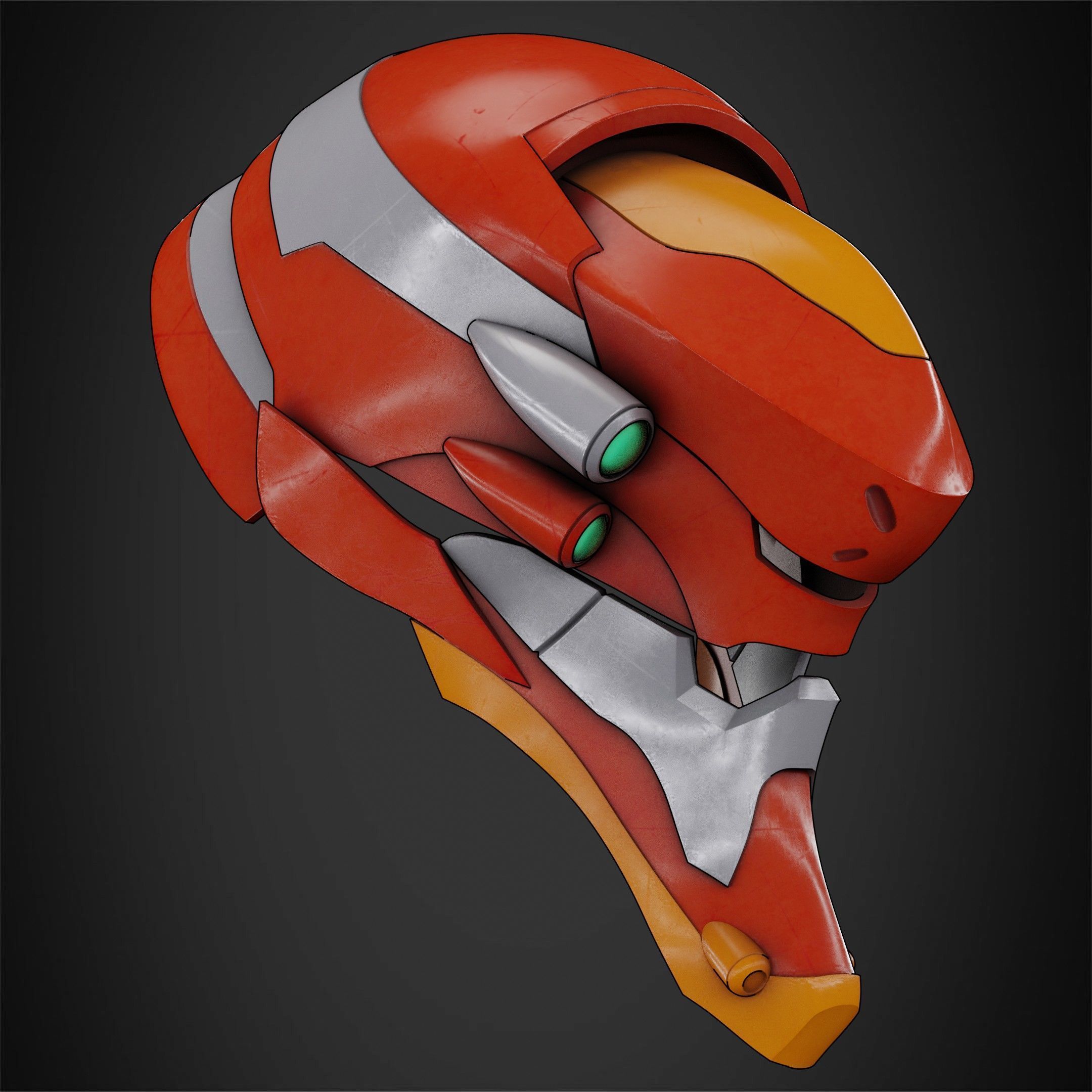 Evangelion EVA-02 Helmet for Cosplay 3D print model_10