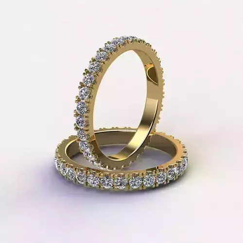 KADIN YUZUK 12 SIZE PIRLANTALI 3DM STL OBJ FBX 3D BASKI MODELI