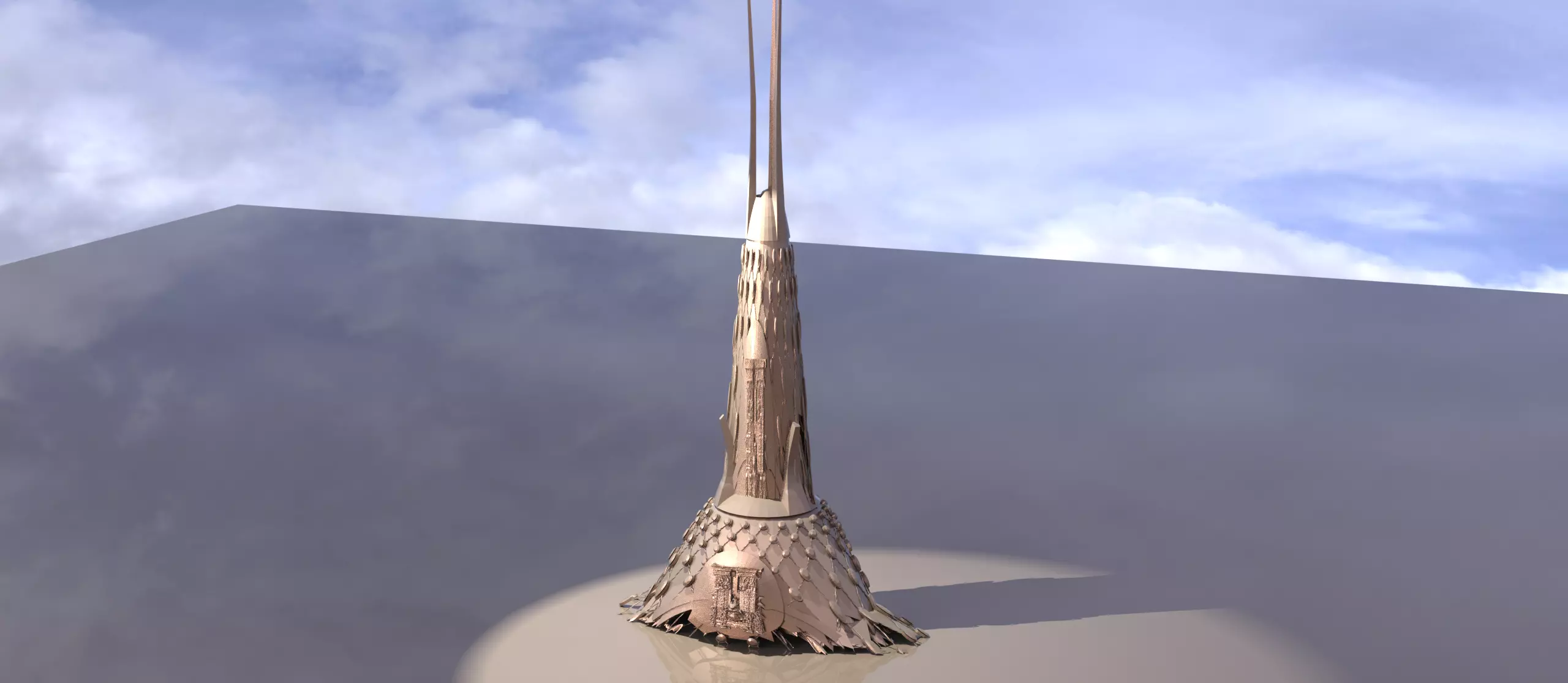Babylonian Tower relic 2  3D model_0