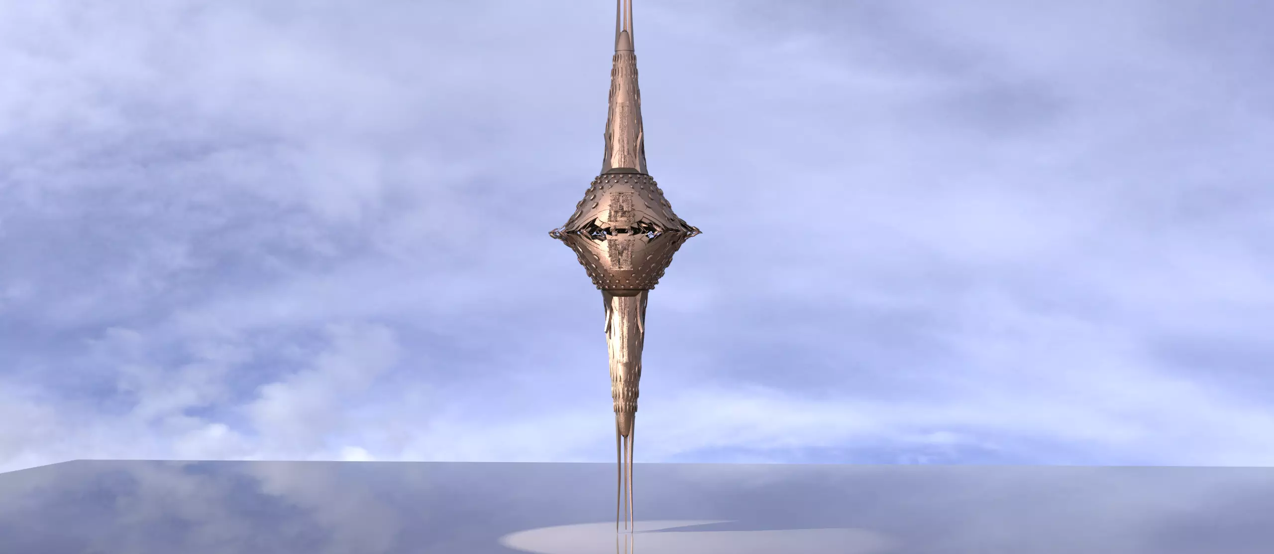 Babylonian Tower spire relic 3D model_0