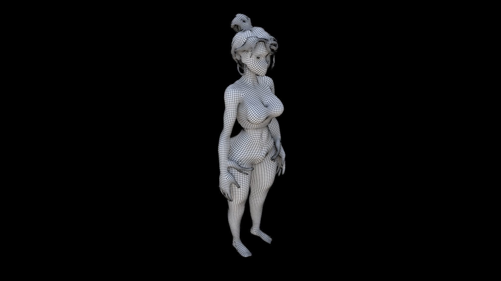 Tattooed Temptress 3D model_5