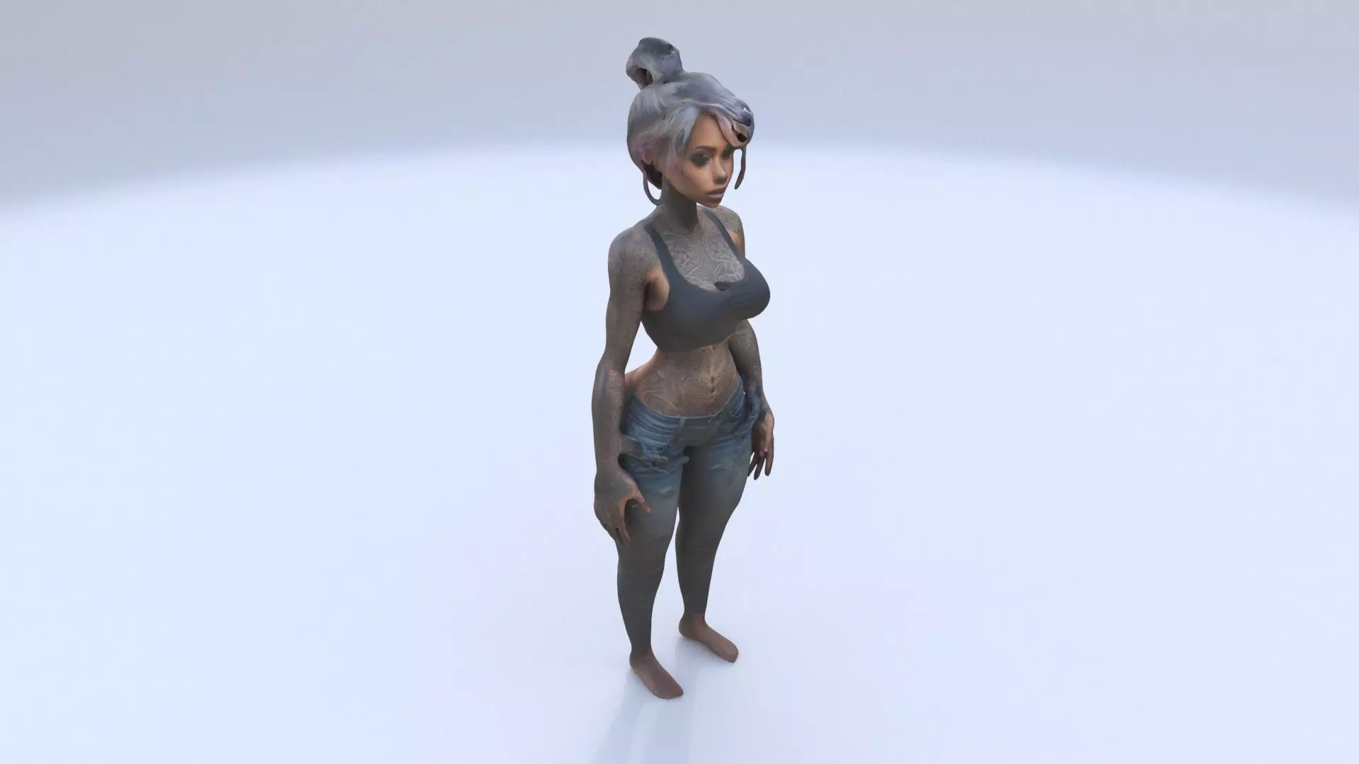 Tattooed Temptress 3D model_0