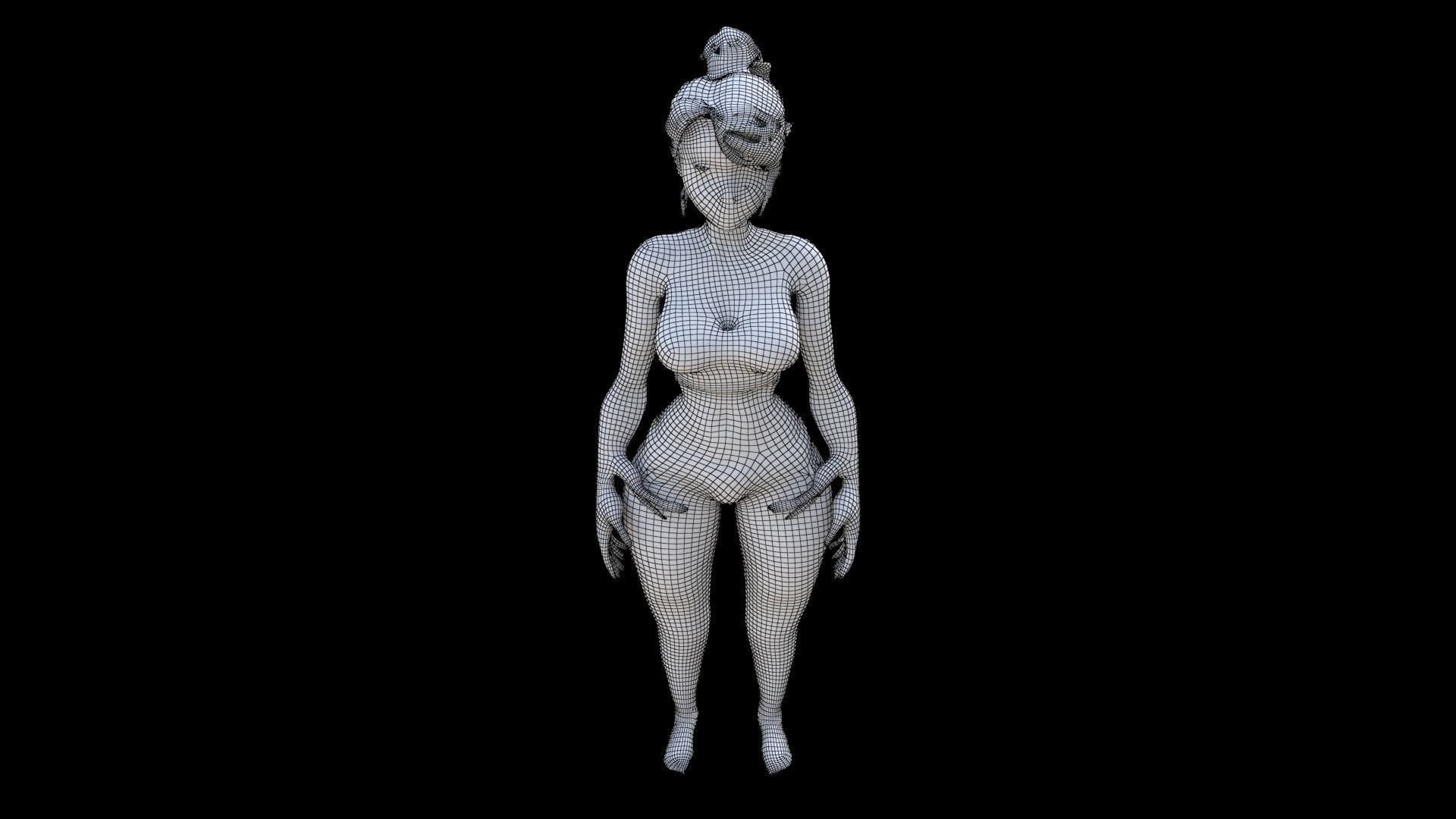 Tattooed Temptress 3D model_6