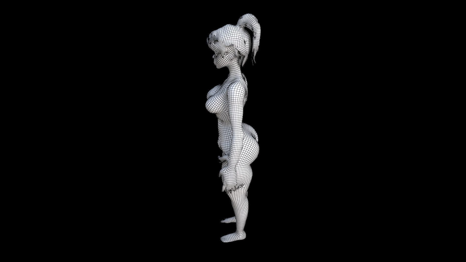 Tattooed Temptress 3D model_7