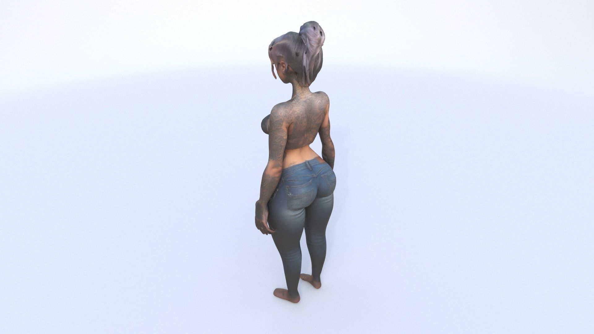 Tattooed Temptress 3D model_3