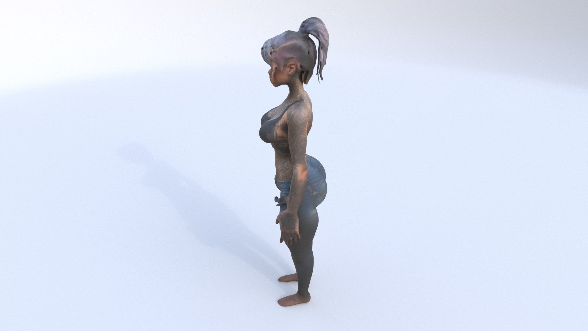 Tattooed Temptress 3D model_2