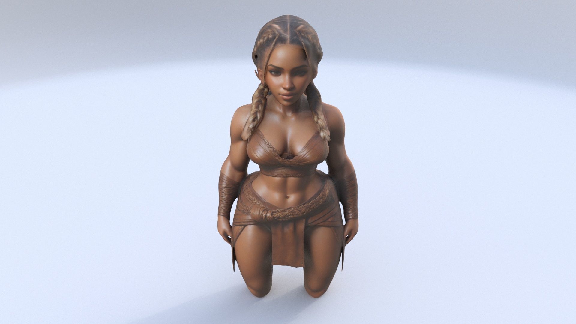 Tribal Huntress 3D model_1