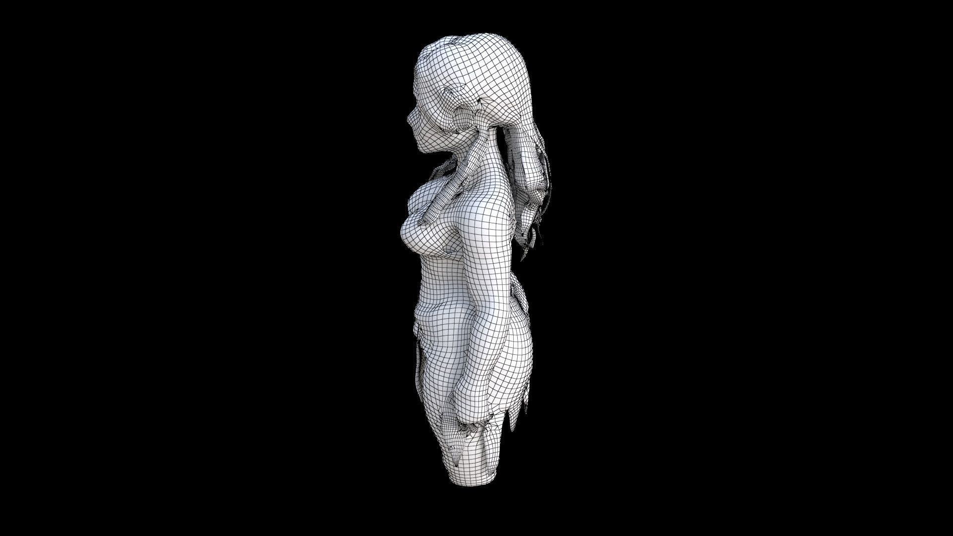 Tribal Huntress 3D model_7