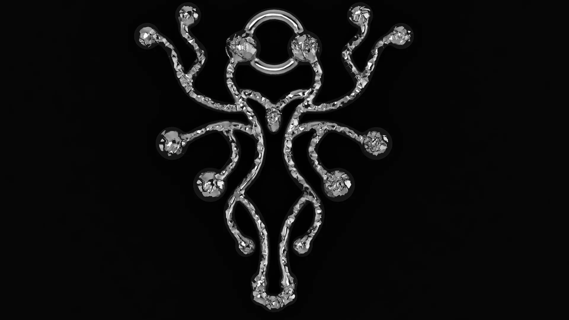 simple organic pendent 3D print model_0