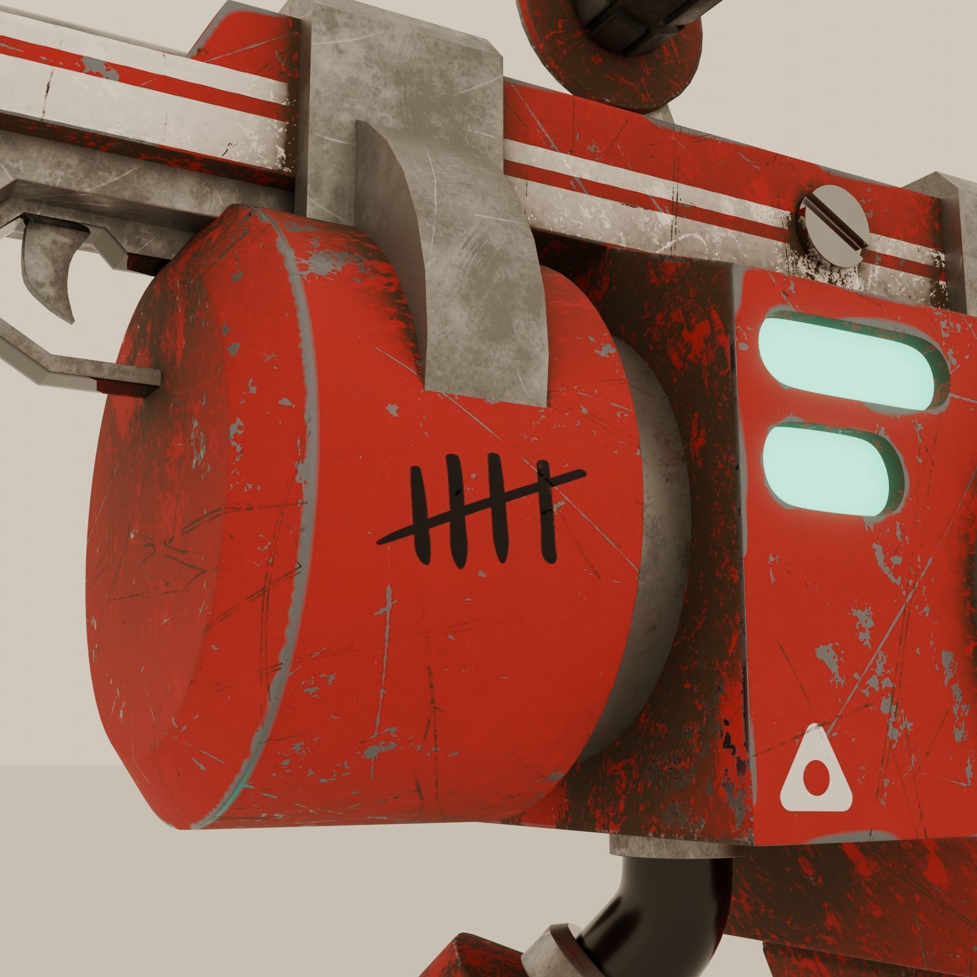 Tech-Gun Low-poly 3D model_5