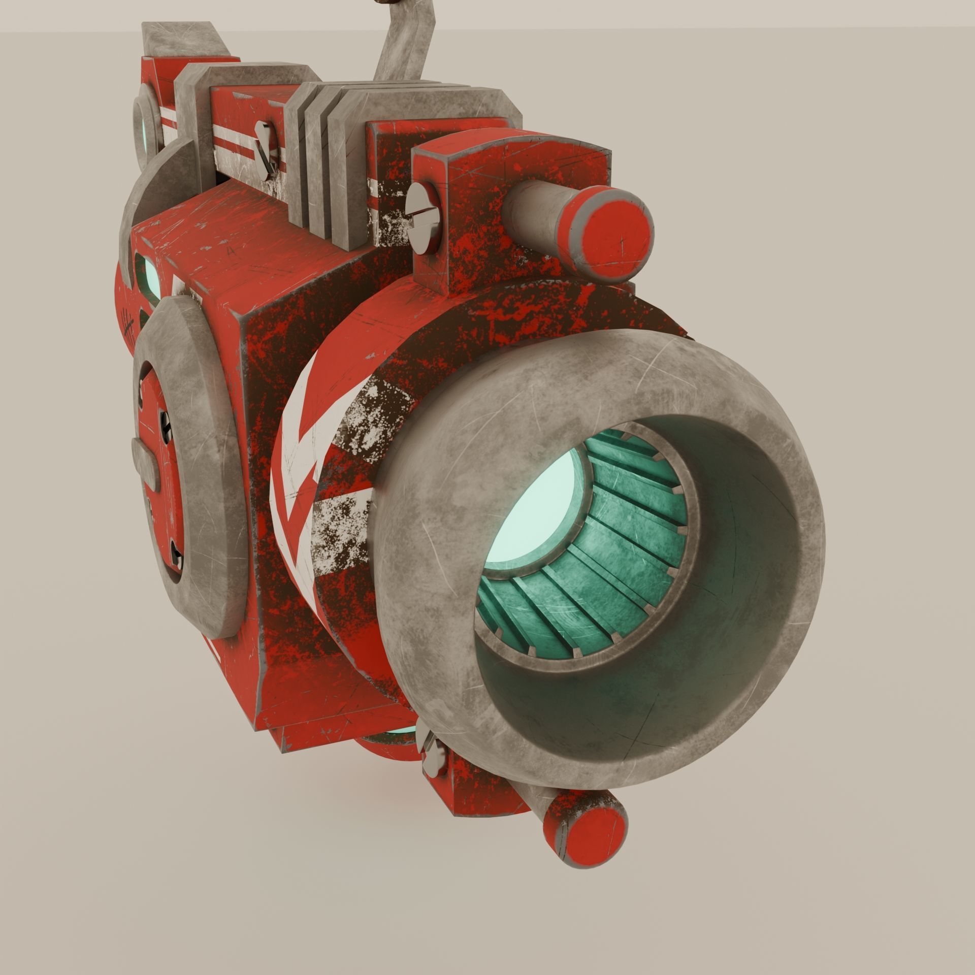 Tech-Gun Low-poly 3D model_4