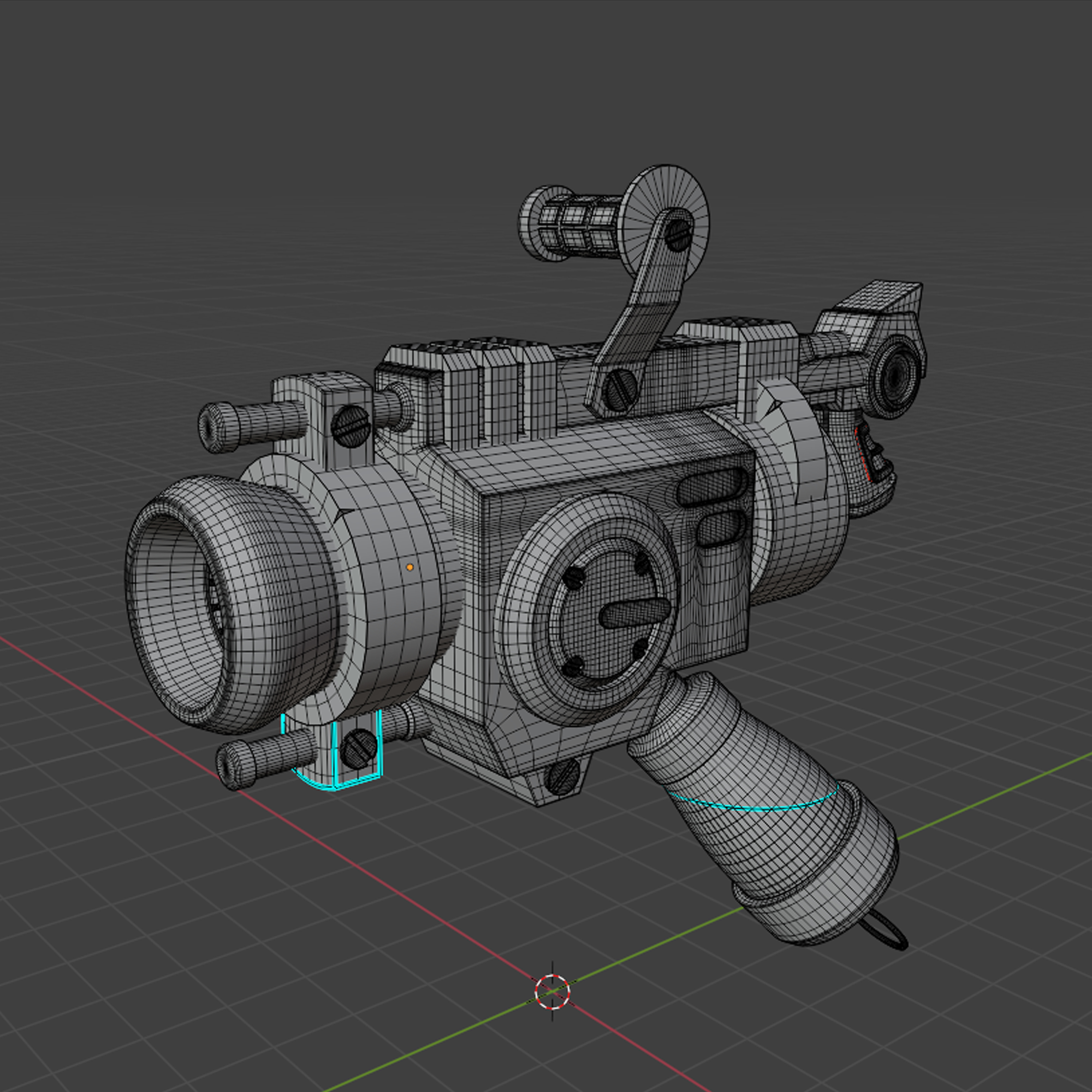 Tech-Gun Low-poly 3D model_9