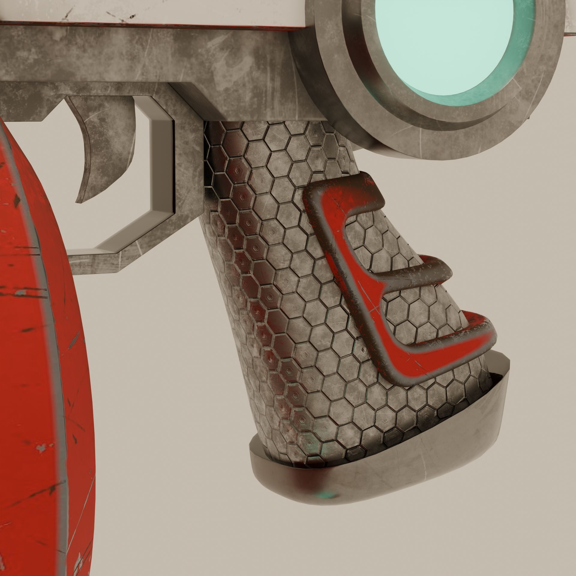Tech-Gun Low-poly 3D model_8