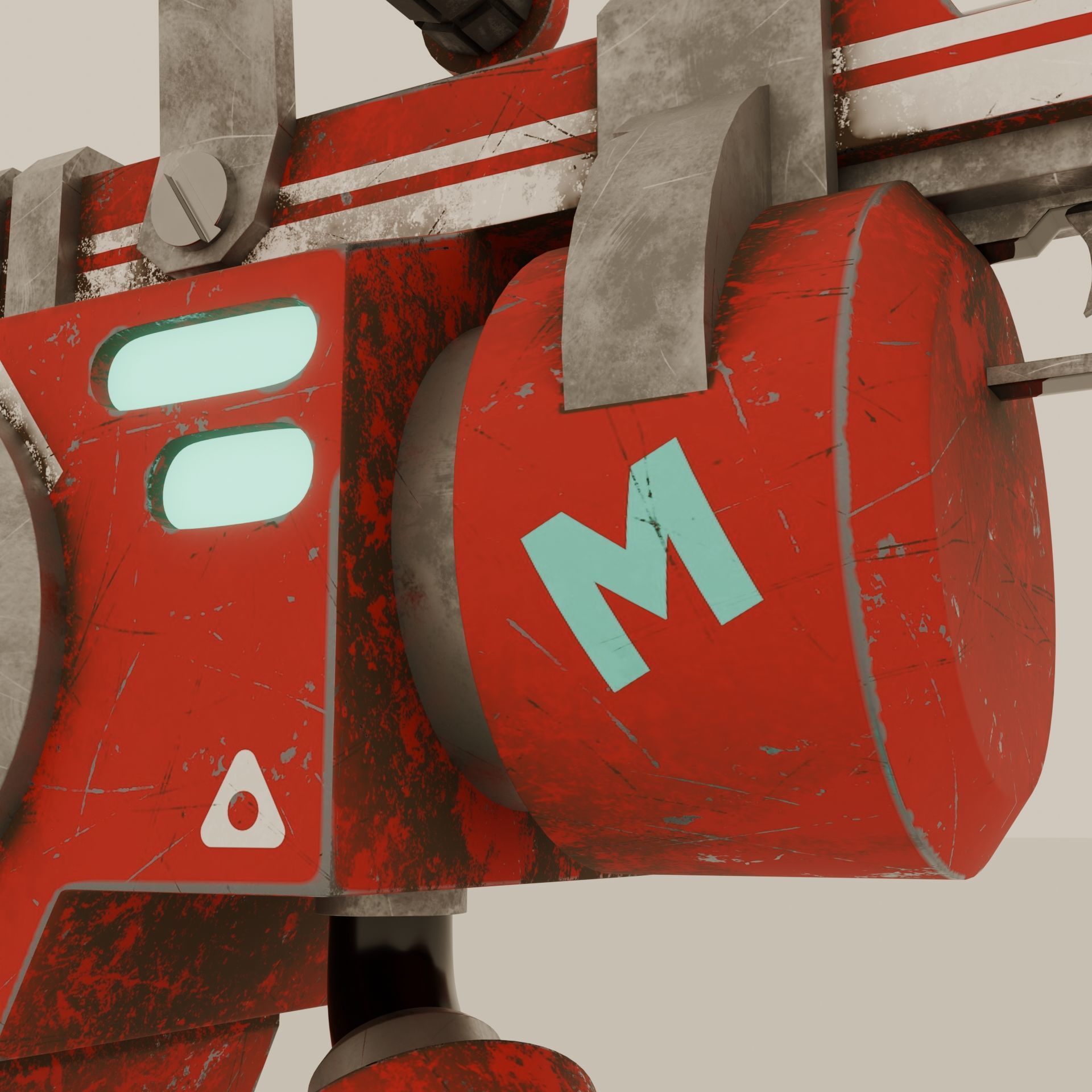 Tech-Gun Low-poly 3D model_2