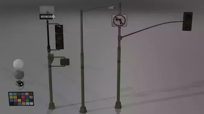 Traffic Light Poles Pack 