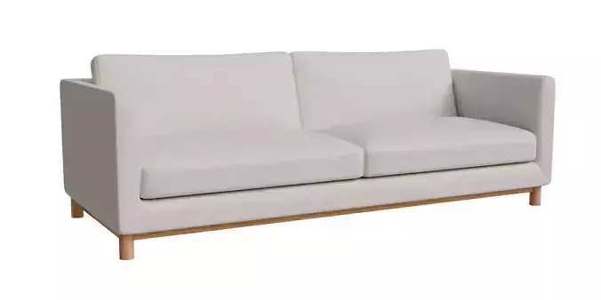 Simple White Fabric Wood Leg Sofa