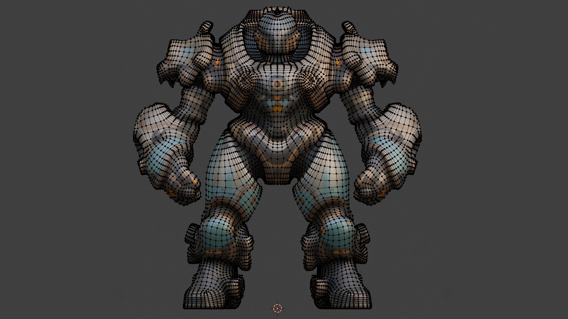 futuristic armored robot Low-poly 3D model_5