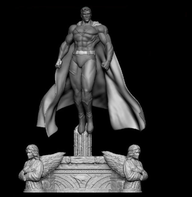 Superman Hush Statue - 3D Print File STL 3D print model_2