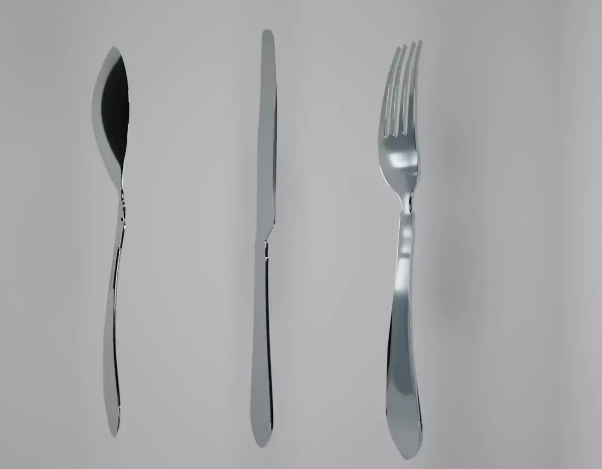Cutlery Set Free low-poly 3D model_0