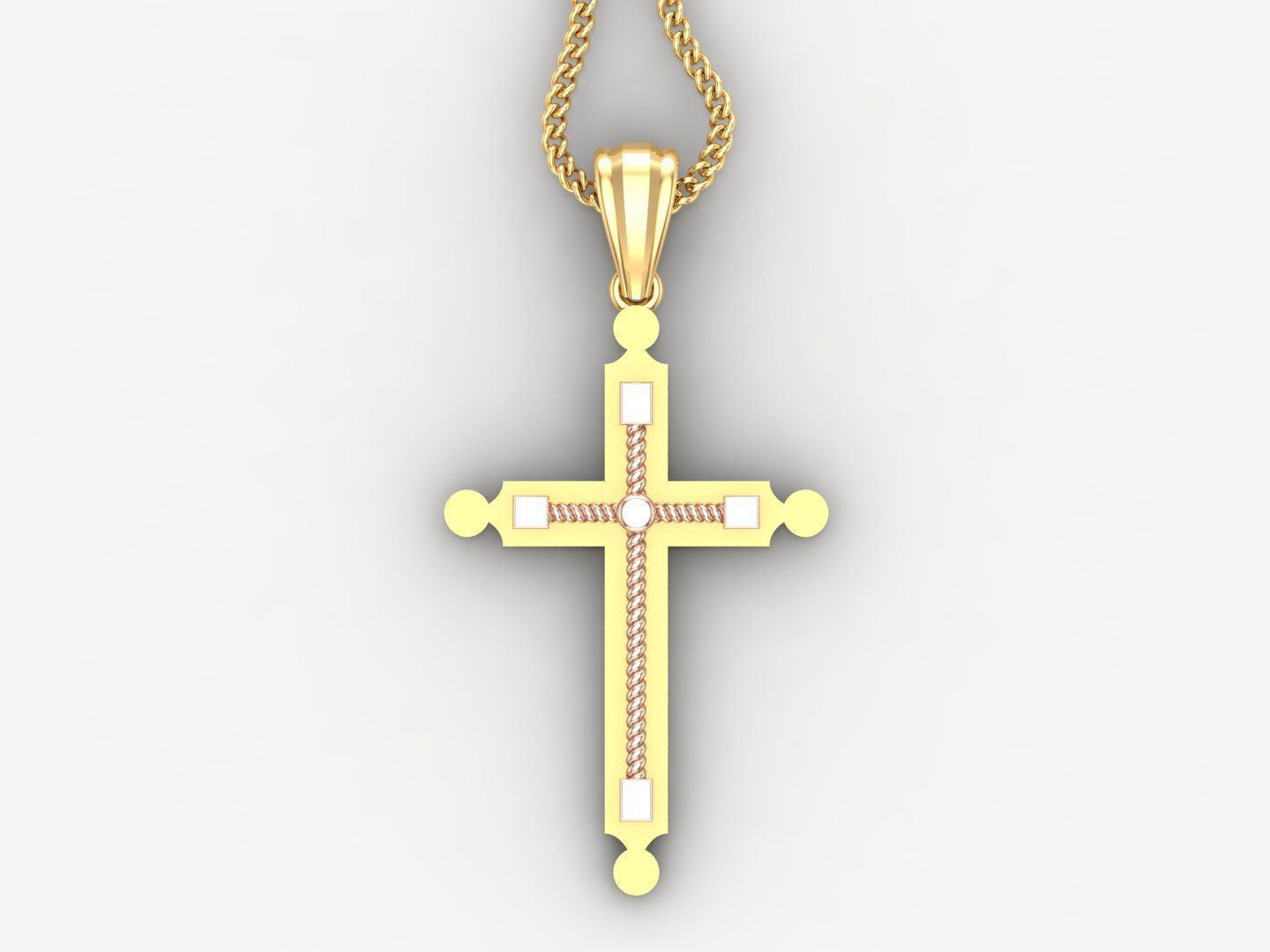 Jesus Christ Cross Pendant Print 4CP096 3D print model_4