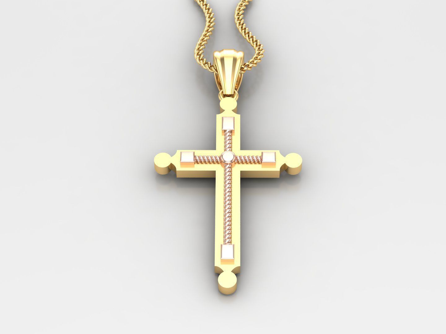 Jesus Christ Cross Pendant Print 4CP096 3D print model_2