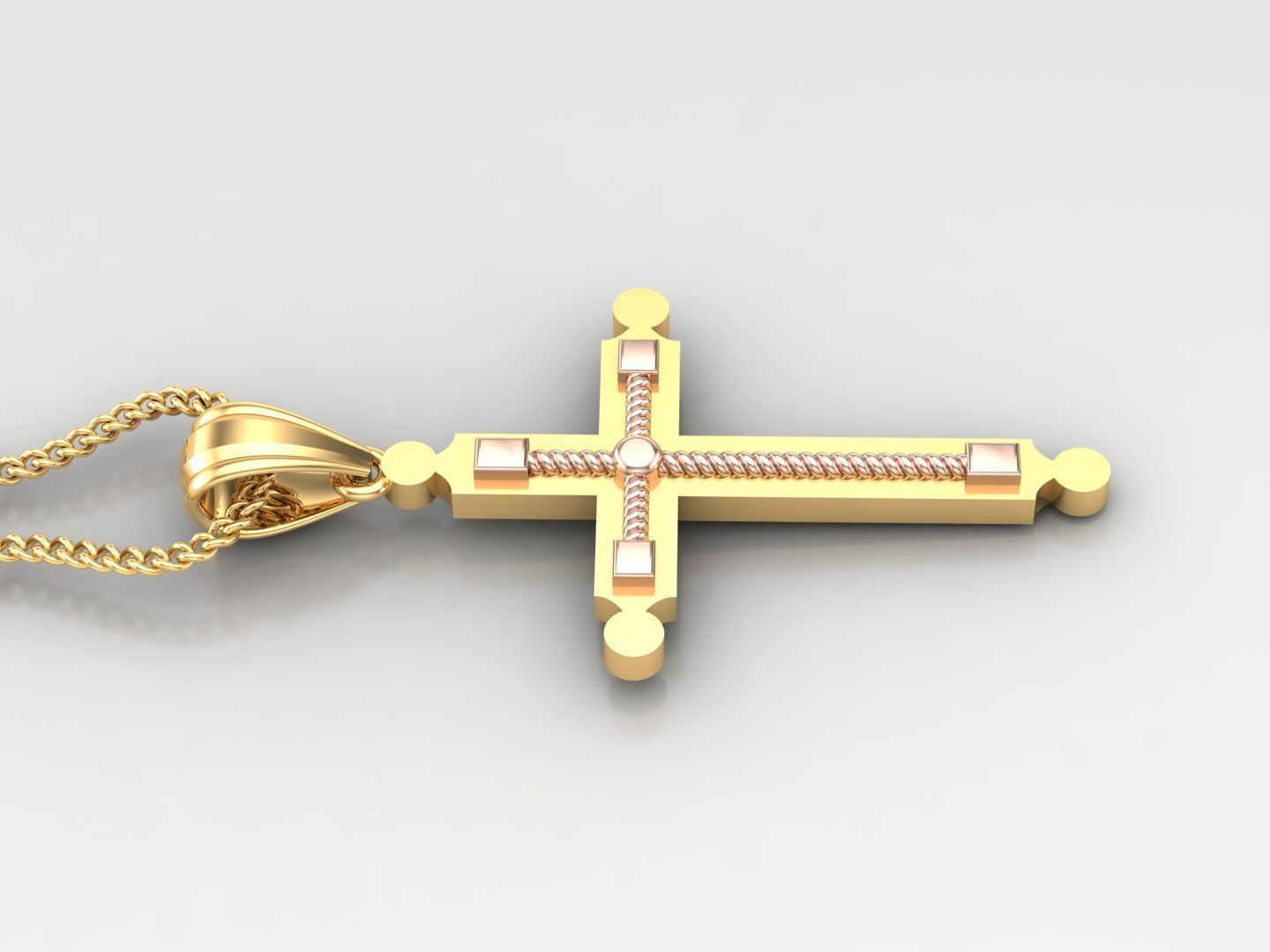 Jesus Christ Cross Pendant Print 4CP096 3D print model_3