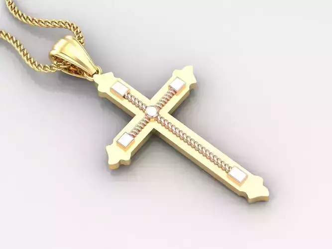 Jesus Christ Cross Pendant Print 4CP067