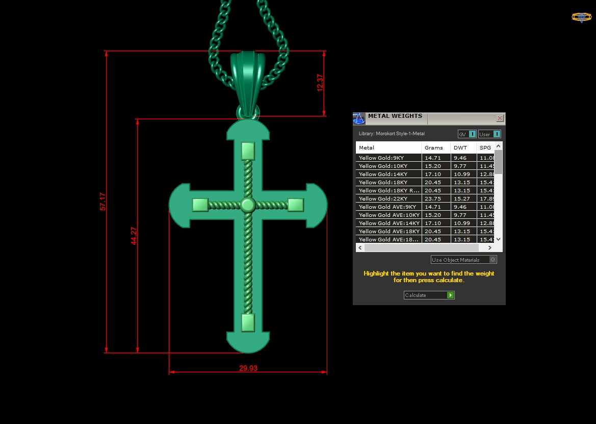 Jesus Christ Cross Pendant Print 4CP062 3D print model_1