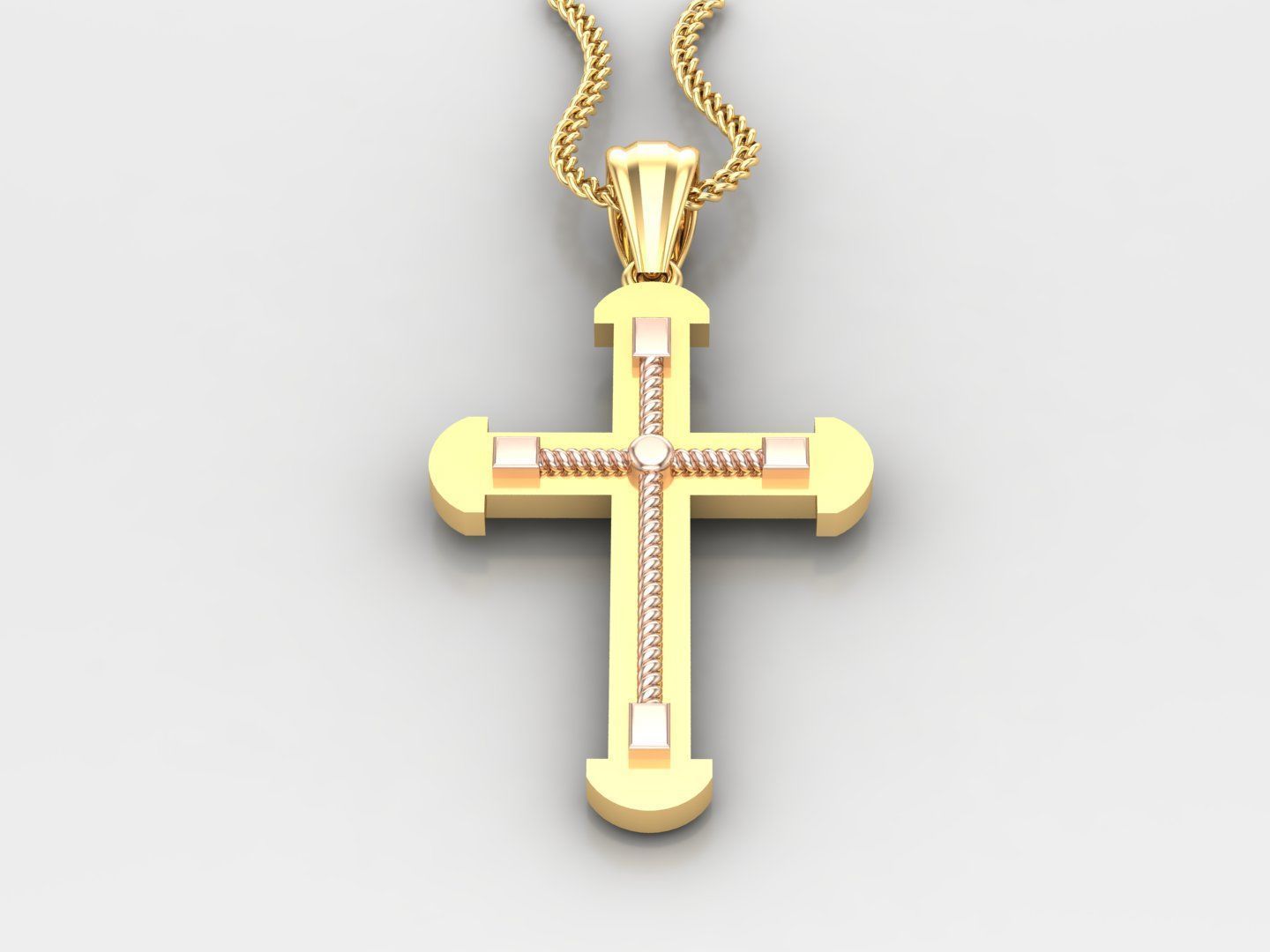 Jesus Christ Cross Pendant Print 4CP062 3D print model_2