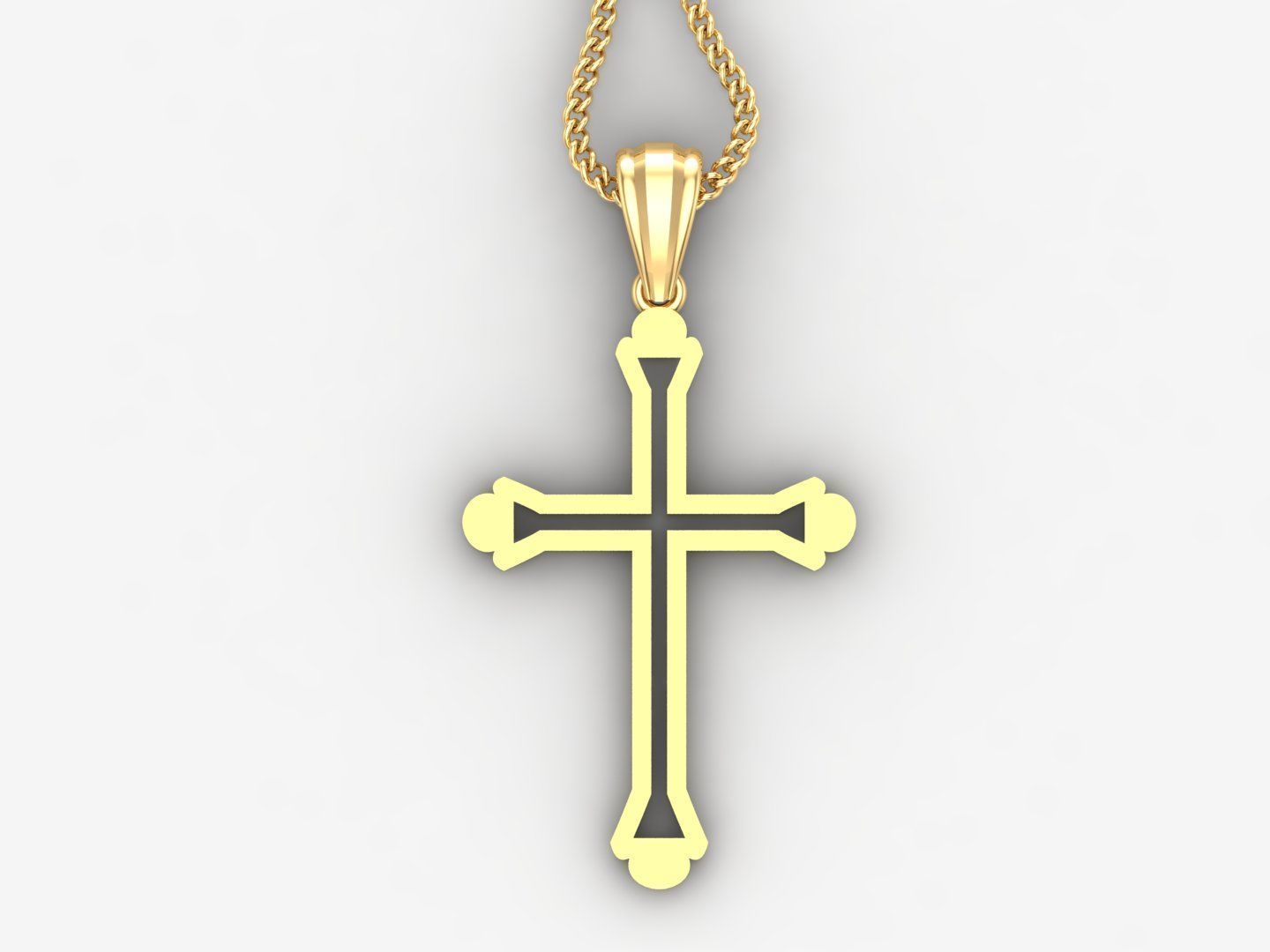 Jesus Christ Cross Pendant Print 4CP041 3D print model_4