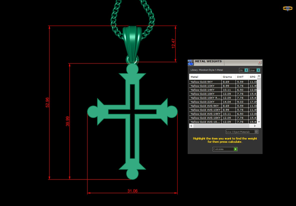 Jesus Christ Cross Pendant Print 4CP033 3D print model_1