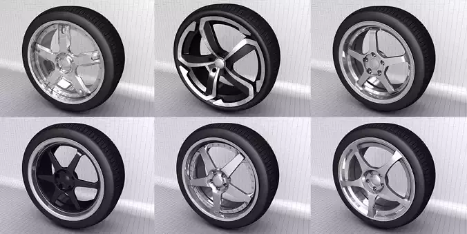 Six Tyre wheel 3D model