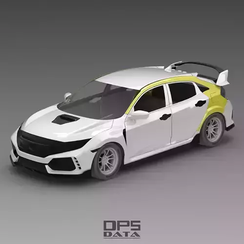 CIVIC TYPE R FK8 Rear Quarters Exterior Model - 3D Laser-Scanned