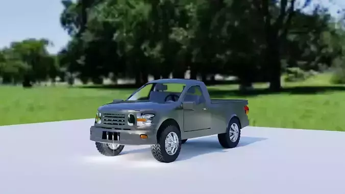 Ultra-Realistic Pickup Truck 3D Model with Camouflage Low-poly 3D model