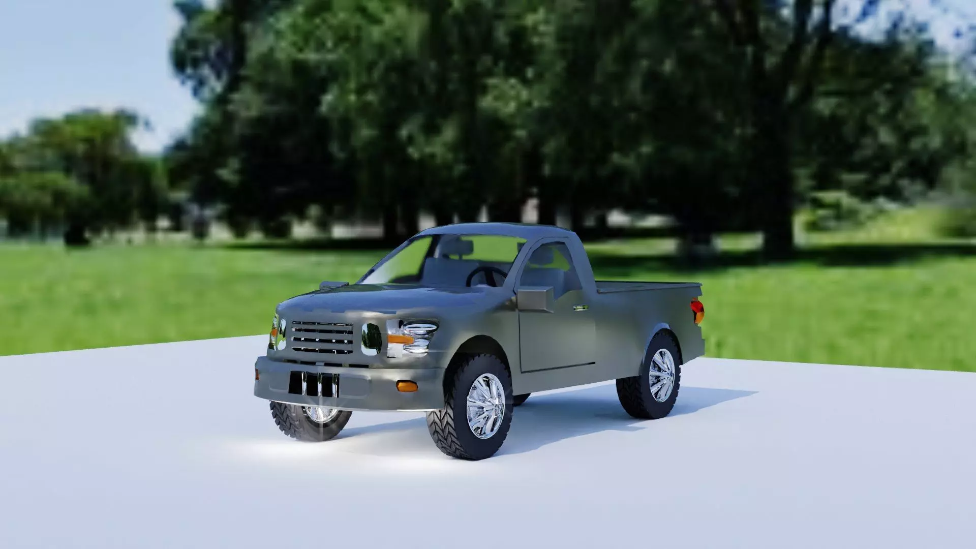Ultra-Realistic Pickup Truck 3D Model with Camouflage Low-poly 3D model_0